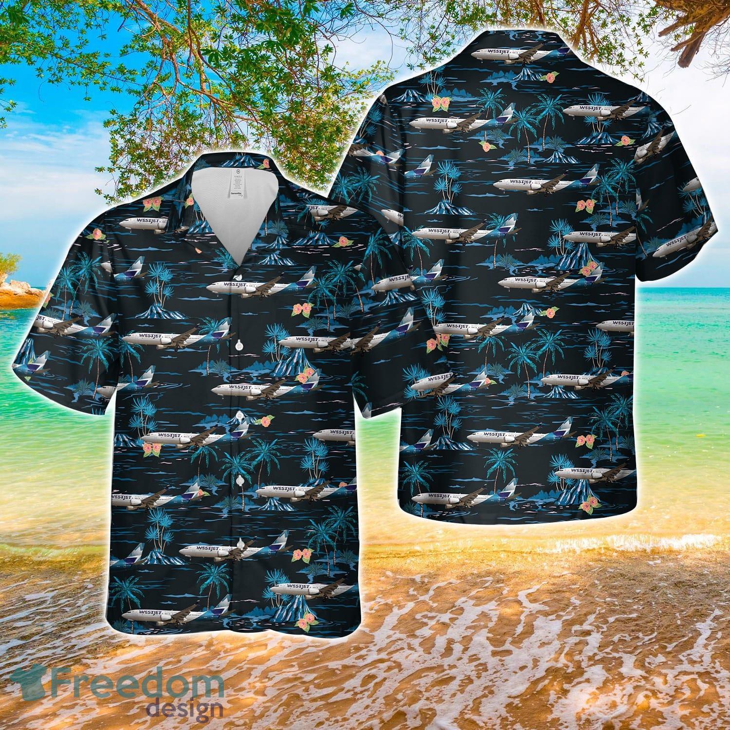 WestJet Boeing 737 MAX 8 Aloha 3D Hawaiian Shirt WestJet Boeing 737 MAX 8 Aloha 3D Hawaiian Shirt Product Photo 1