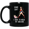 Wonder Woman: Sorry Can't I Have Walk My Unicorn Coffee Mug