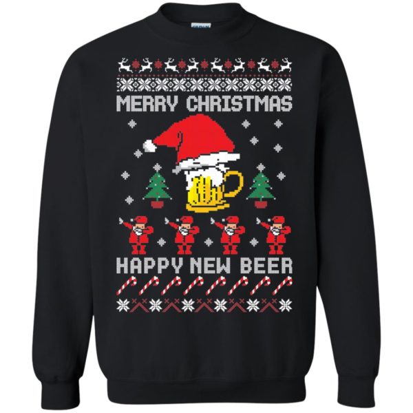 Beer Lover Merry Christmas Happy New Beer Christmas Sweatshirt