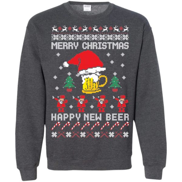 Beer Lover Merry Christmas Happy New Beer Christmas Sweatshirt