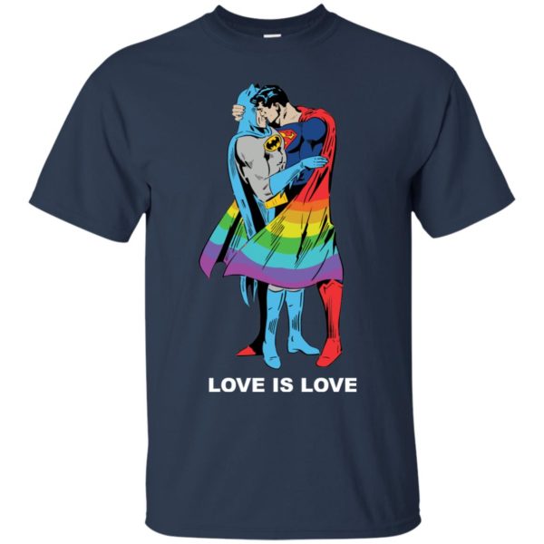 Superman Kiss Batman Love Is Love LGBT T Shirts, Hoodies, Sweaters