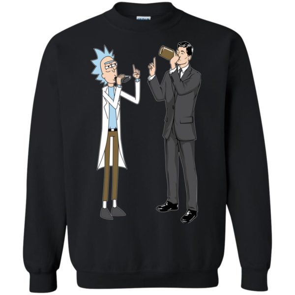 Rick and Morty vs Archer Drink Wine T Shirts, Sweatshirt, Long Sleeve