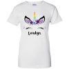 Londyn Unicorn Face and Pink Purple Flowers T shirts