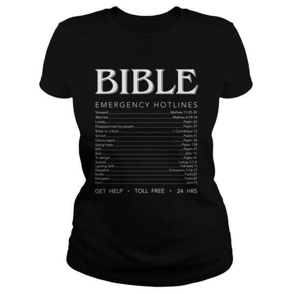 Bible Emergency Numbers Funny Hotline Tshirt Christian Gift Shirt