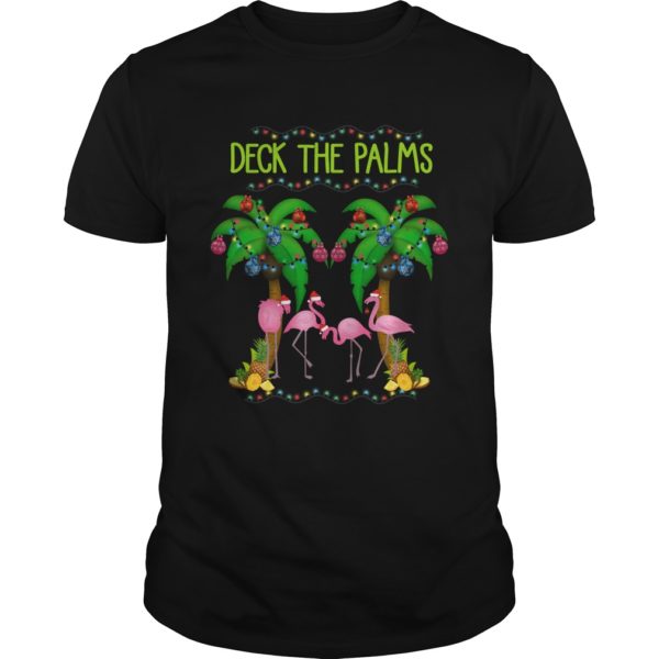 Deck the Palms Merry Flamingo Christmas Shirt