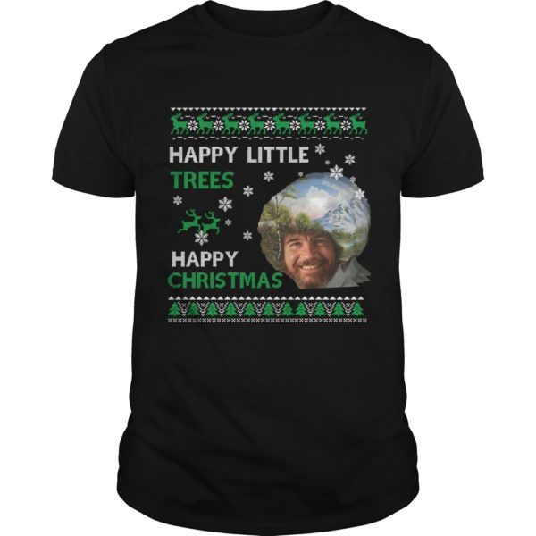 Bob Ross Sweatshirt Happy Little Christmas Shirt