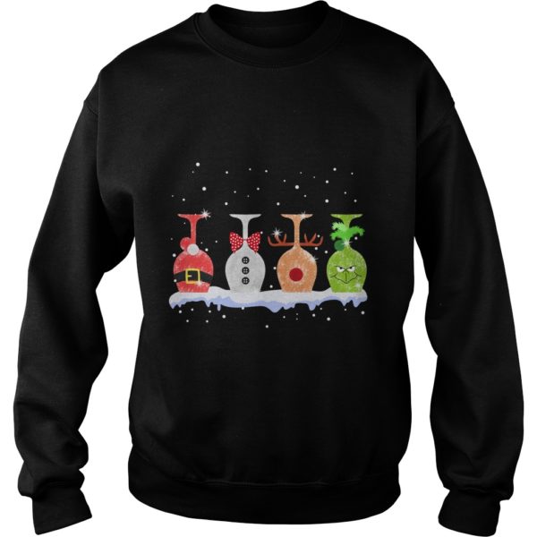 Christmas Wine Glasses Santa, Snowman, Reindeer Materials And Grinch Shirt