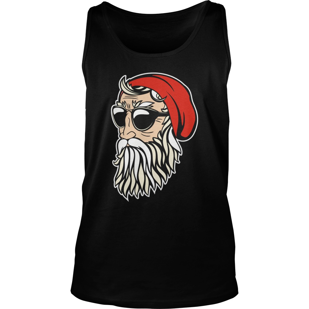 Cool Christmas Black Gray Beard Santa Claus Shirt