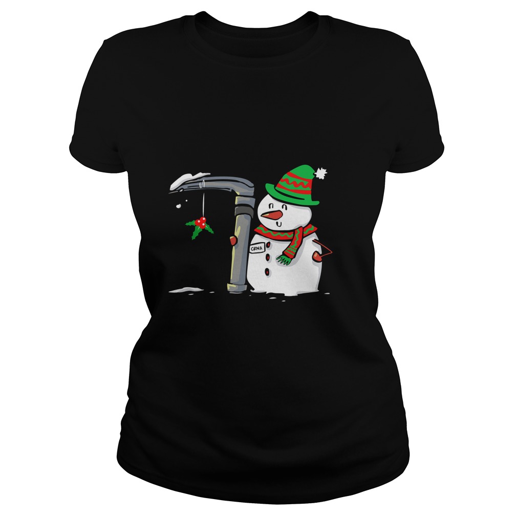 Snowman with a Mac 3 Anesthesia Shirt