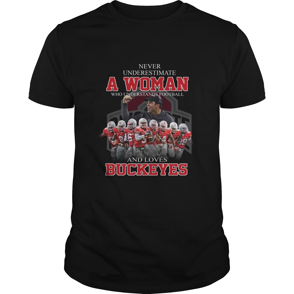 Never Underestimate A Woman Who Understands Footall And Loves Buckeyes Shirt