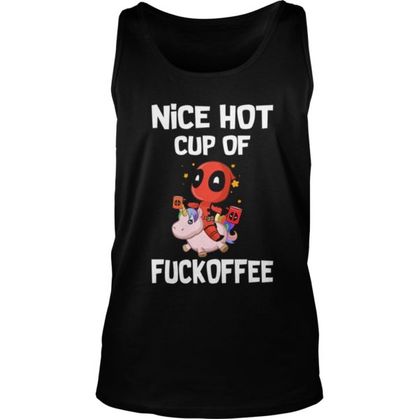 Nice Hot Cup Of Fuckoffee Deapool And Unicorn Shirt