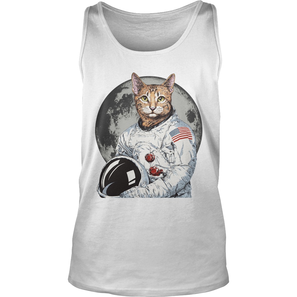 Funny Space Cat Astronaut Tank Top