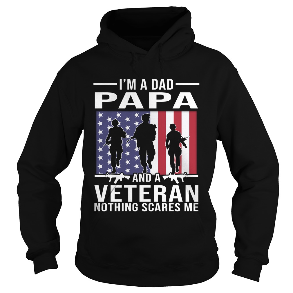 I'm A Dad Papa And A Veteran Hoodies