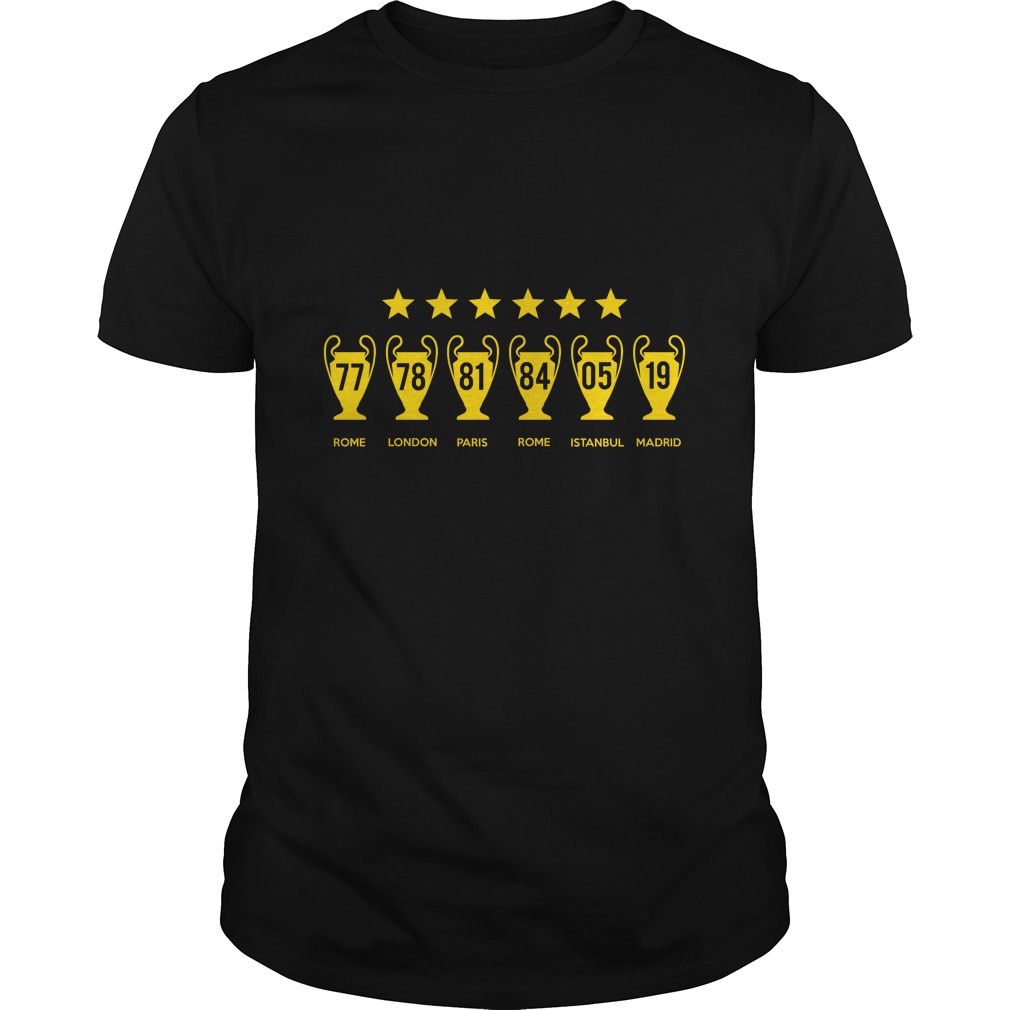 Liverpool 6 Cups Of Champions T - Shirt