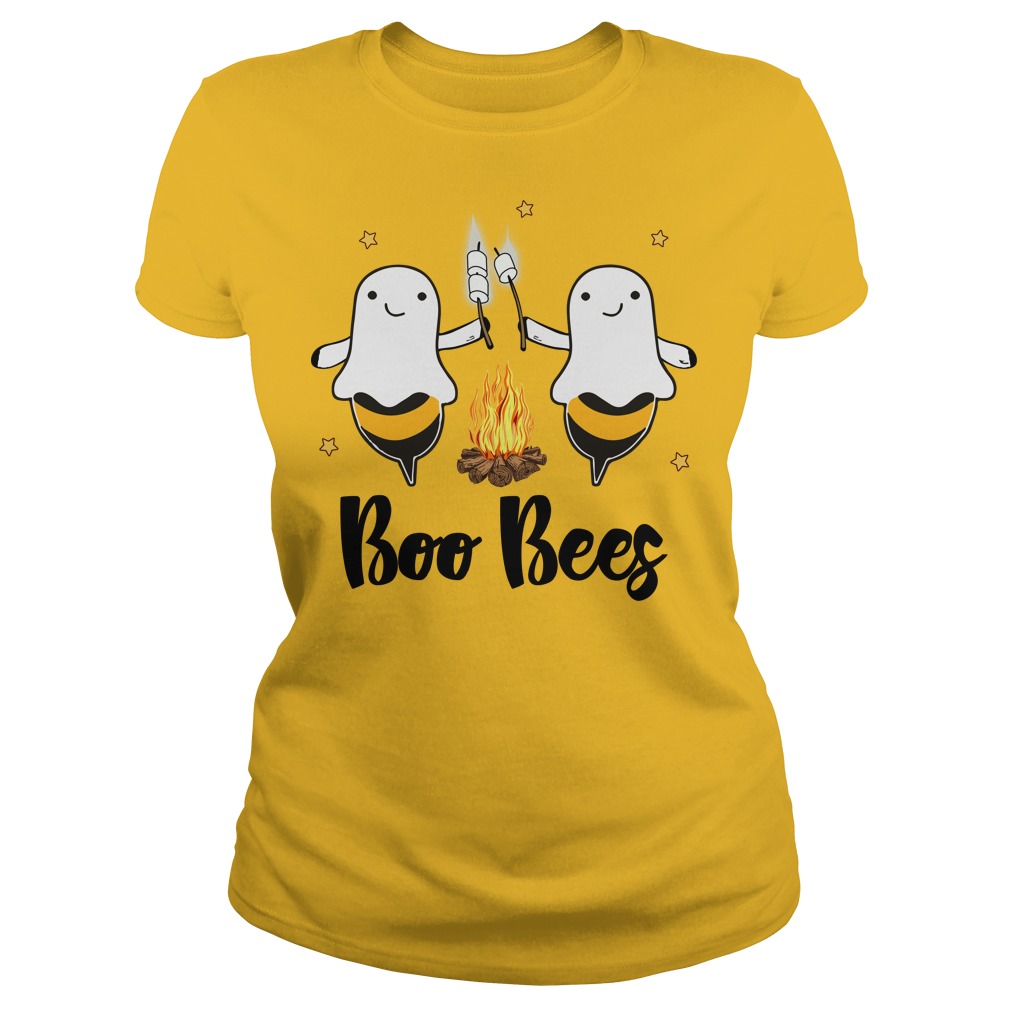 Boo Bees Campfire Camping Ghost Halloween Shirt Ladies