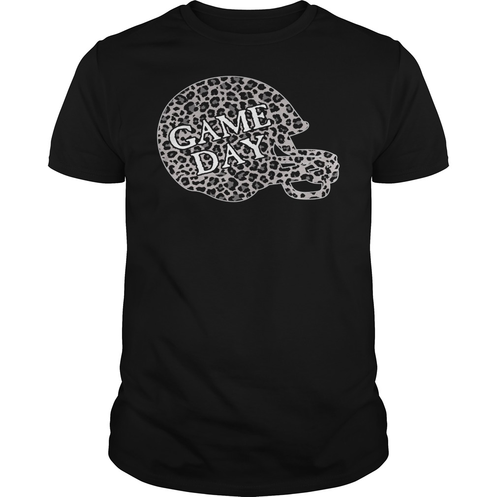 Leopard Print Football Helmet Game Day Shirt