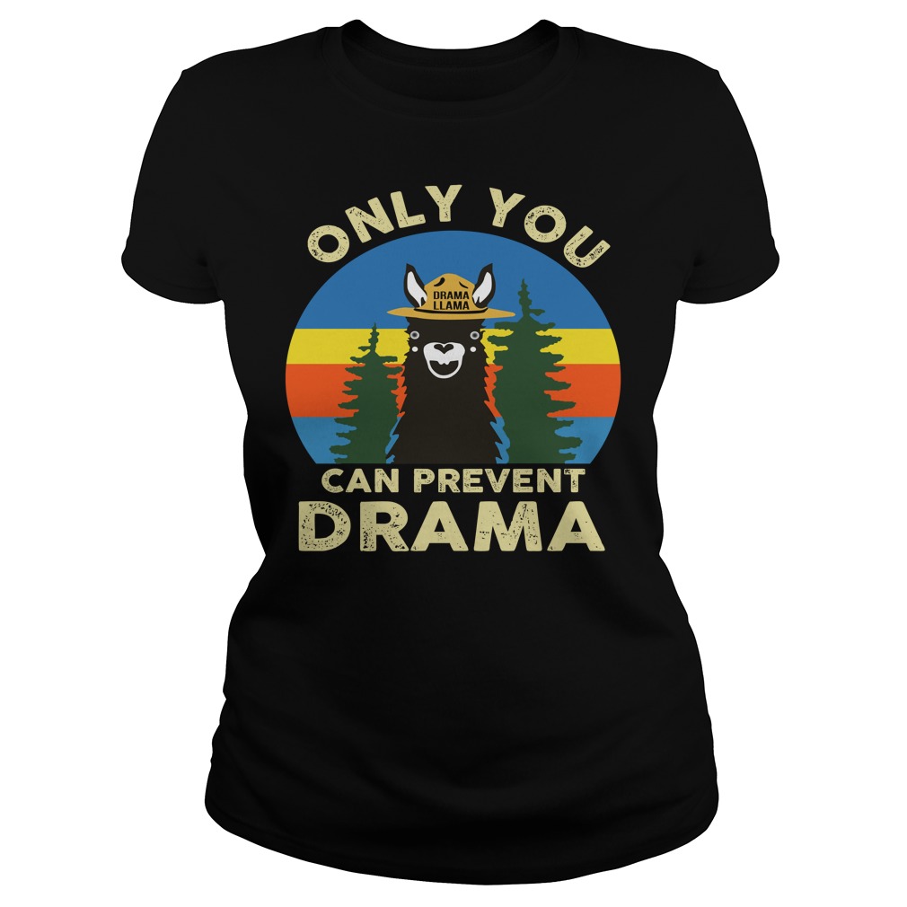 Llama Camping Only You Can Prevent Drama Shirt Ladies