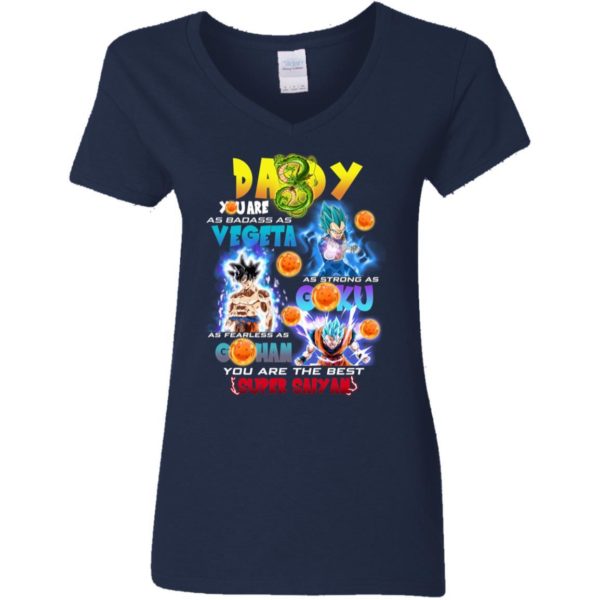 Daddy You Are As Badass As Vegeta Strong As Goku Father's Day Gift Shirt