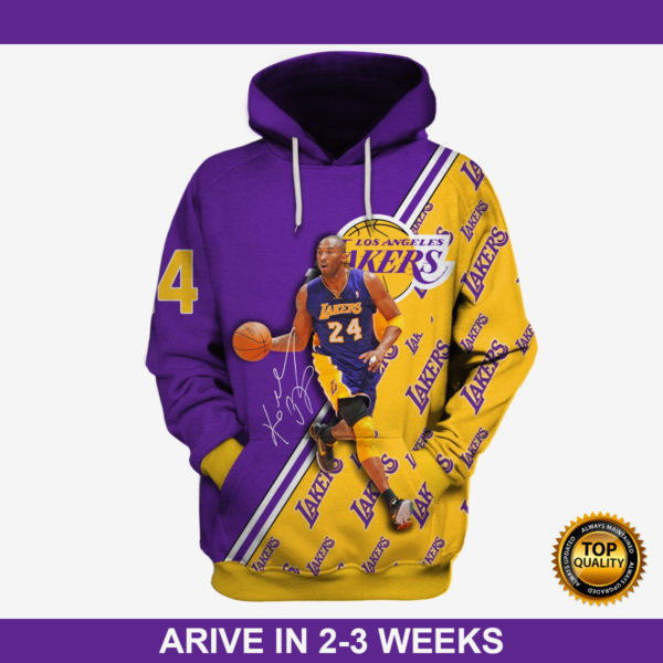 Los Angeles Lakers Kobe Bryant 24 Hoodie 3D All Over Print
