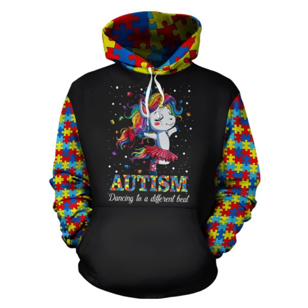 Dancing To A Different Beat Unicorn Autism 3D All Over Print Shirt