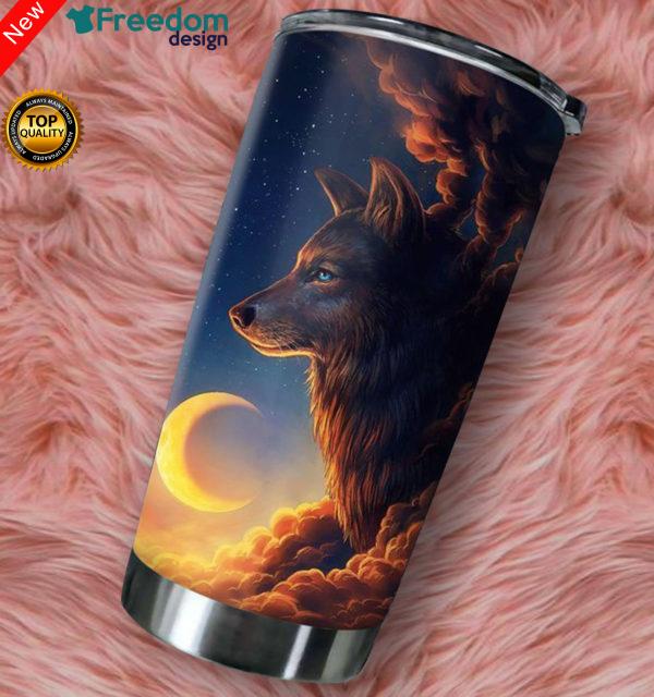 Wolf Native American Stainless Steel Tumbler Cup 20oz