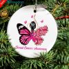 Breast Cancer Leopard Rainbow Survivor Pink Christmas Gift Ornament