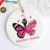 Breast Cancer Butterfly Girl Survivor Pink Christmas Gift Ornament