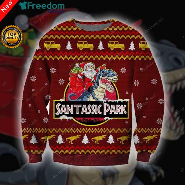 Santassic Park Knitting 3D All Over Print Christmas Sweater