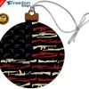 USA American Flag Christmas Holiday Flat Circle Ornament