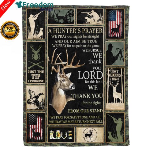 "A Hunter's Prayer" Fleece Blanket Hunting gift