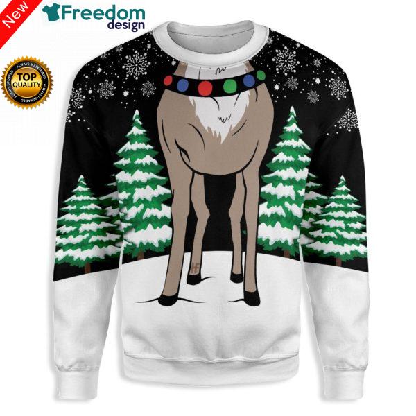 Christmas Reindeer Digital 3D All Over Print Sweatshirt