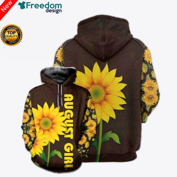 August Girl Sunflower 3D Full Over Printed Clothes
