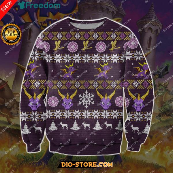 Spyro 3D Print Knitting Pattern Ugly Christmas Sweatshirt