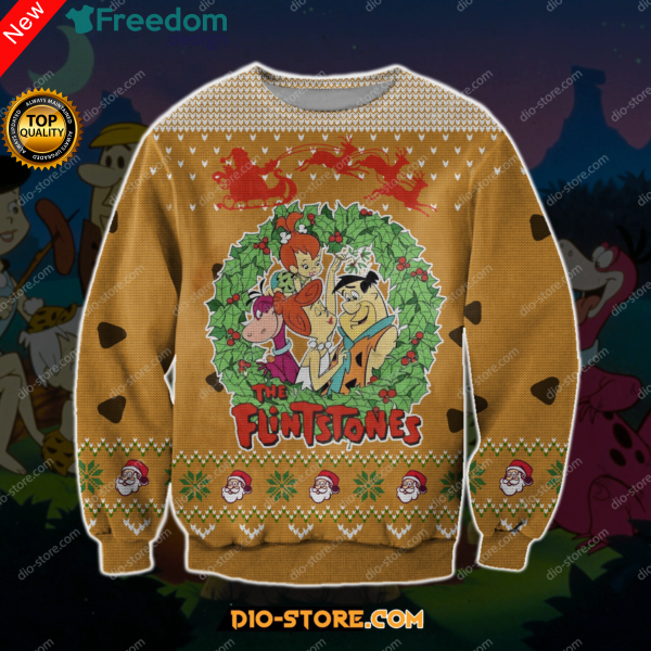The Flintstones 3D Print Ugly Christmas Sweatshirt