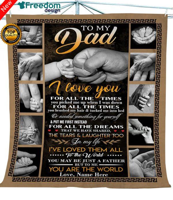 Custom Blanket To my Dad I love you unique gifts ideas for father's day personalized sentimental gifts for father from daughter Z