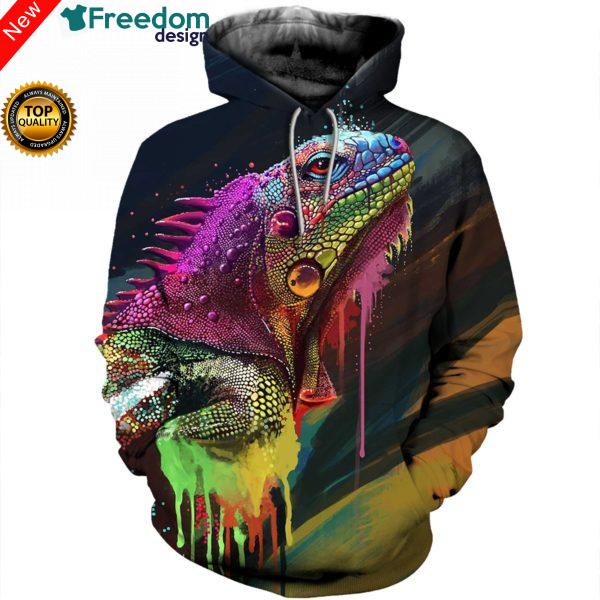 3D All Over Printed Iguana T Shirt Hoodie