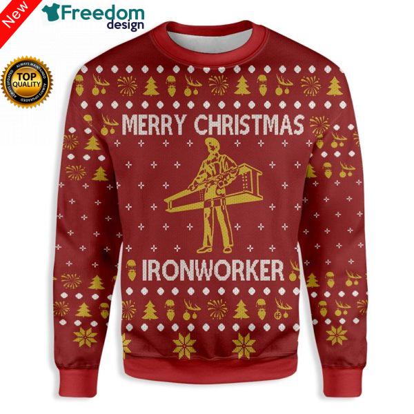 Ironworker Merry Christmas Sweatshirt 3D All Over Print Sweatshirt