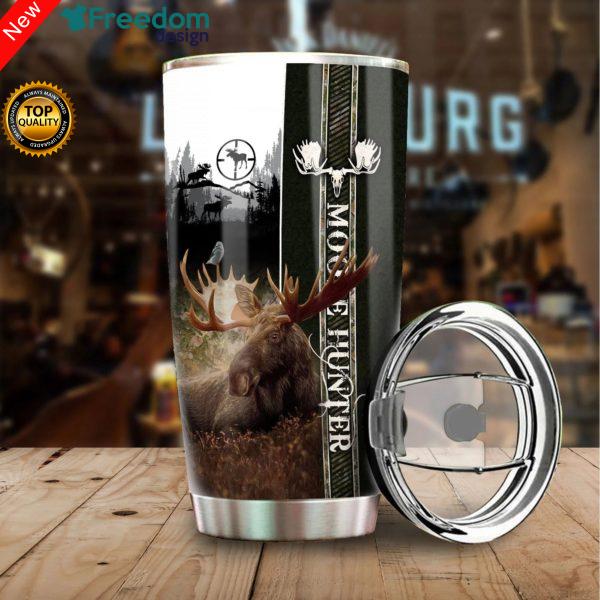 Camo Moose Hunting Stainless Steel Tumbler Cup 20oz