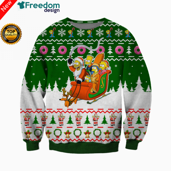 The Simpsons 3D Print Ugly Christmas Sweater