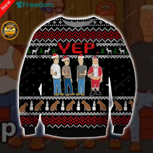 King Of The Hill Knitting 3D All Over Print Christmas Sweater