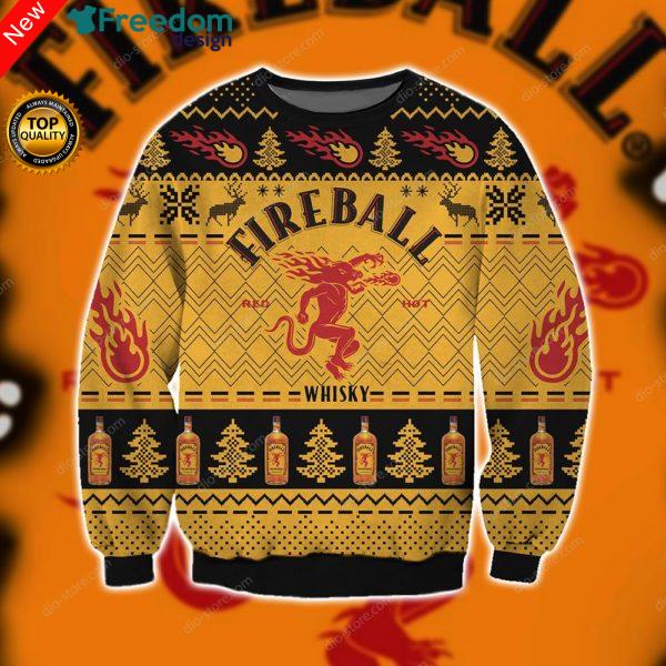 Fireball Cinnamon Whisky Knitting 3D All Over Print Sweater