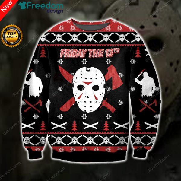 Jason Friday The 13Th Knitting 3D All Over Print Sweater