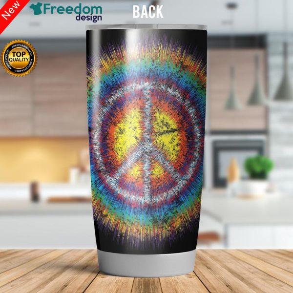 Hippie Peace Love Stainless Steel Tumbler Cup 20oz