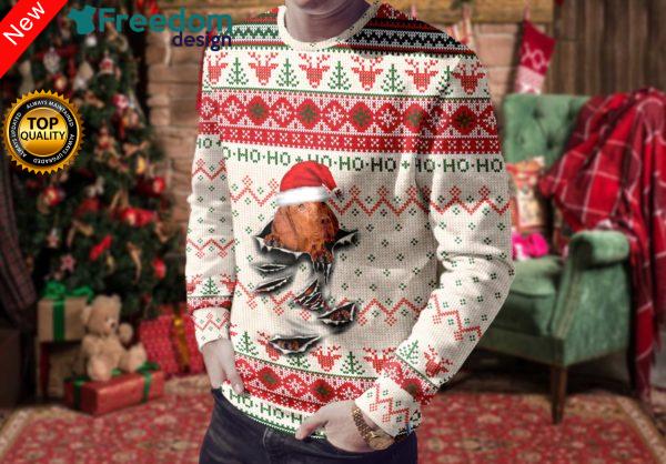 Ugly Christmas Vizsla Scratch 3D All Over Print Sweatshirt