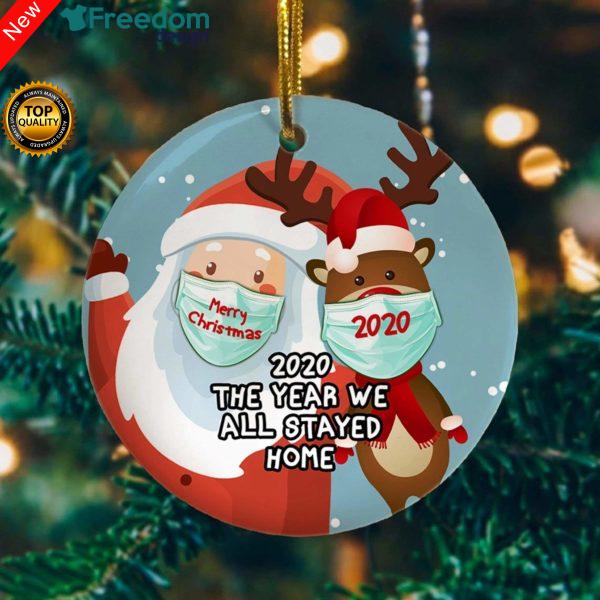 2020 the Year We All Stayed Home Quarantined Christmas Circle Ornament Keepsake