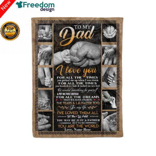 Custom Blanket To my Dad I love you unique gifts ideas for father's day personalized sentimental gifts for father from daughter