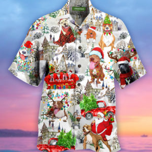 Christmas Pit Bulls Hawaiian Shirt | Unisex