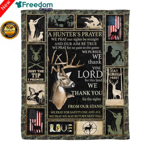 "A Hunter's Prayer" Fleece Blanket Hunting gift