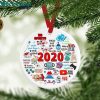 Hockey 2020 Quarantine Christmas Ornament Holiday Flat Circle Ornament
