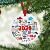 Baseball 2020 Quarantine Christmas Ornament Holiday Flat Circle Ornament